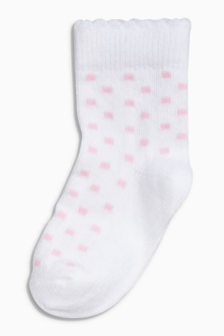 Pink/Cream Socks Five Pack (Younger Girls)